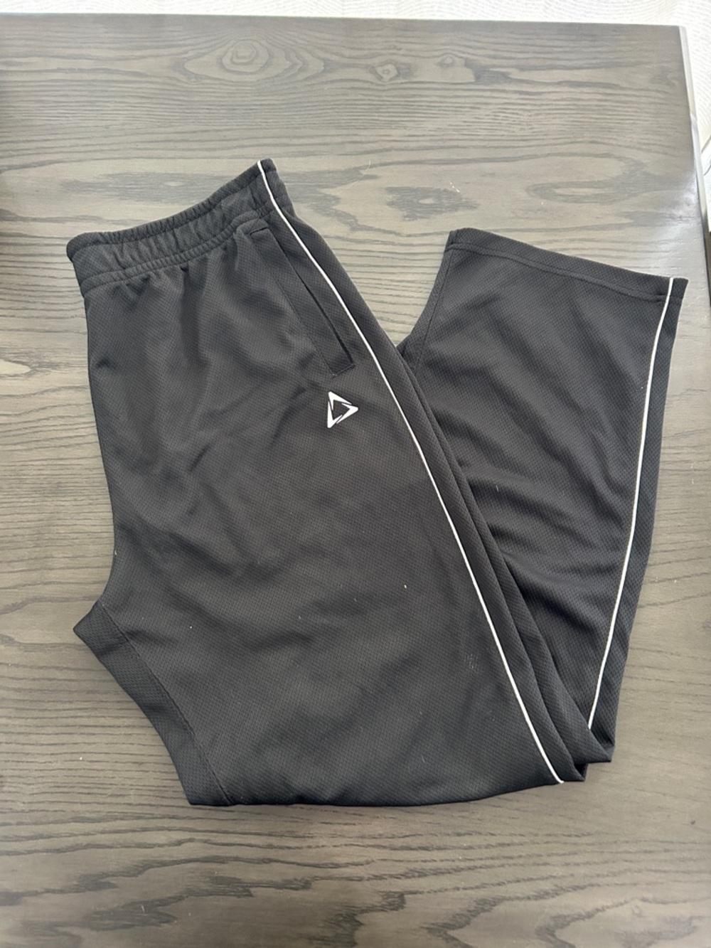 Men's Black Athletic Joggers with White Piping
